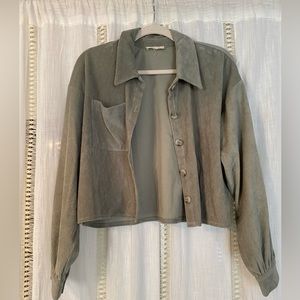 Cropped Madewell Sage Green Overshirt